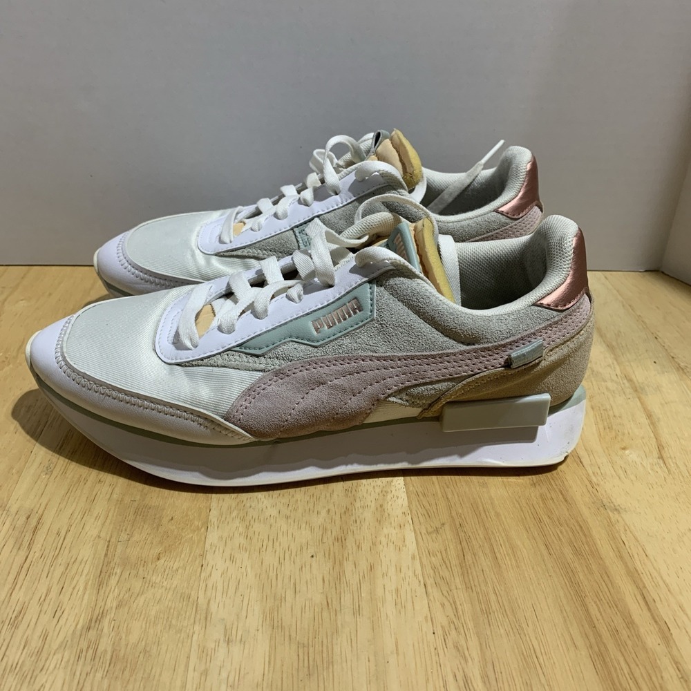 Puma Future Rider Women Size 7.5 Shoe Pink‎ Play On Apricot Blush Gray Sneaker